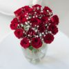 20 Red Roses with Baby's Breath in a vase