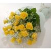Yellow Roses Bouquet wrapped up i white cellophane