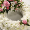 White and pink round wreath