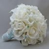 Artificial Bridal Bouquet with Blue Pins and Stem Wrap.