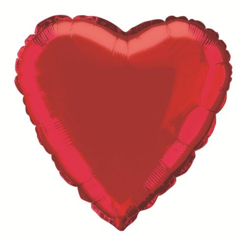 Red heart shaped foil balloon