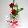 3 Stems Red Roses in a Vase