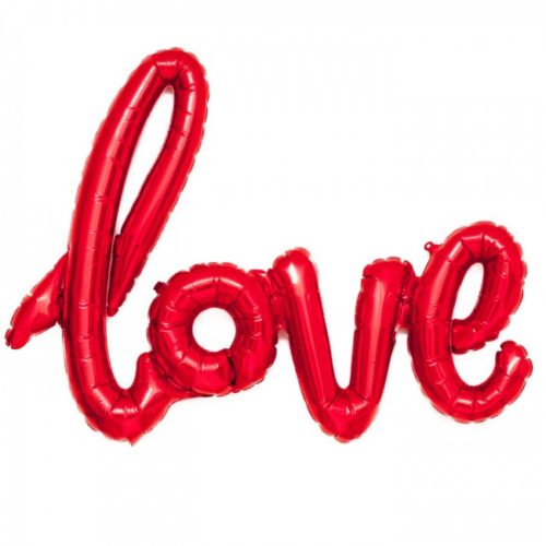 Red LOVE Foil Script Balloon