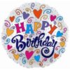 Happy Birthday Balloon Swirl and Heart design