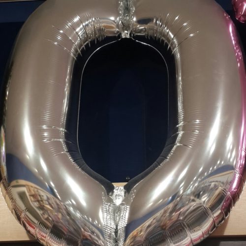 Large Number 0 Helium Filled Balloon