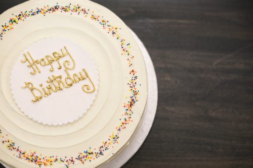 Cream and Gold Birthday Cake