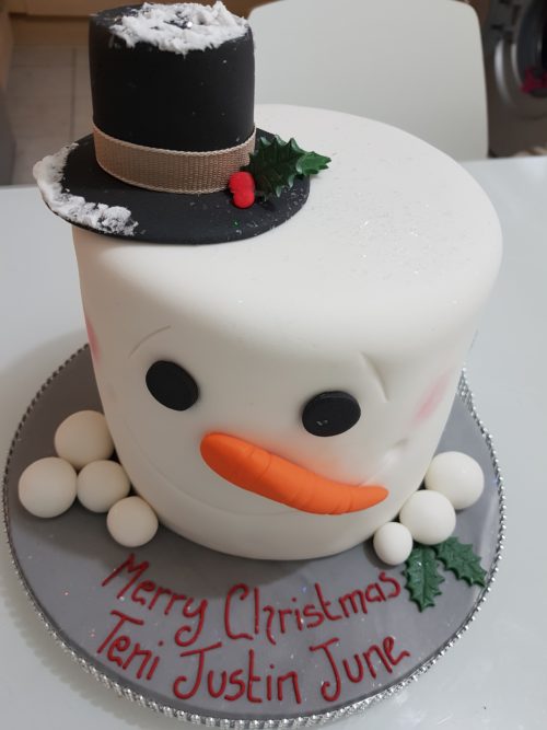 snowman christmas cake