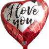 Heart Shape Helium Filled Foil Balloon with I Love You inscription