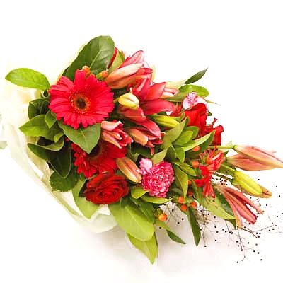 Gerbera,Roses &Lily Funeral Sheaf