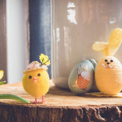 daffodil and easter bird plush toys