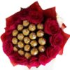 Valentine Red Roses and Chocolate Bouquet