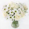 flower arrangement with a variety of white flowers