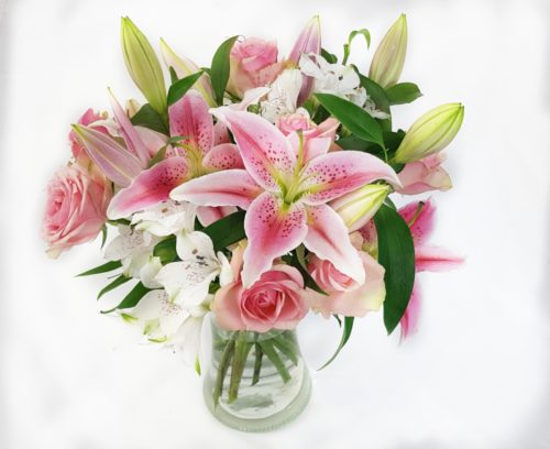 Lilies and Roses in a Vase