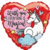 Red Foil Balloon with Unicorn