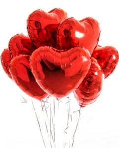 Balloon Bouquet with Seven Red heart balloon