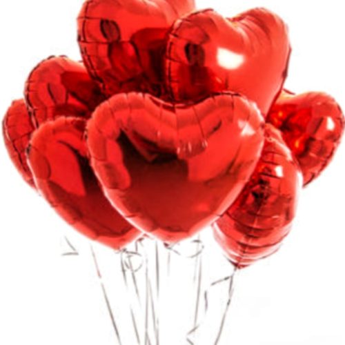 Foil Balloons- Seven Red Heart