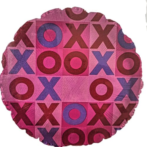 round foil balloon with XOXO inscription