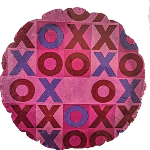 round foil balloon with XOXO inscription