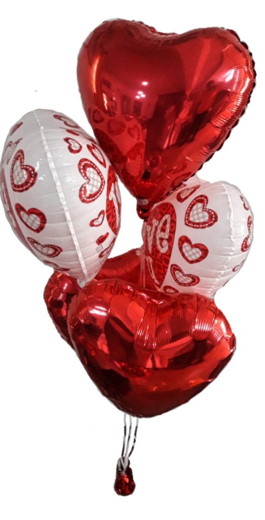 White and Red Balloon Bouquet