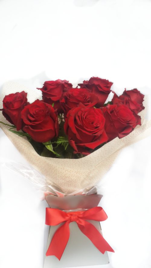 Ten Valentine Red Roses Bouquet