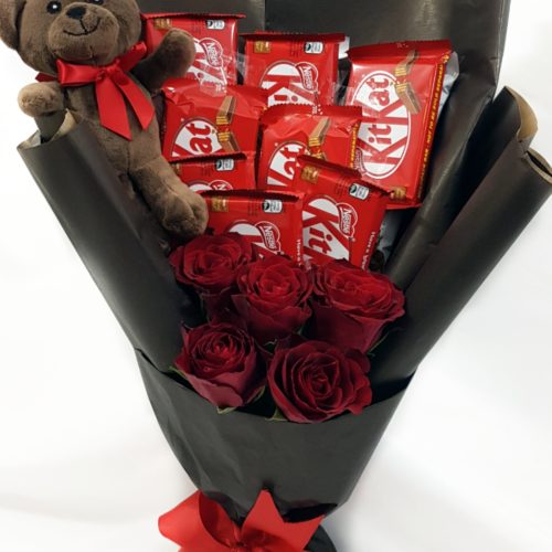 Chocolates, Roses ,Teddy Bouquet