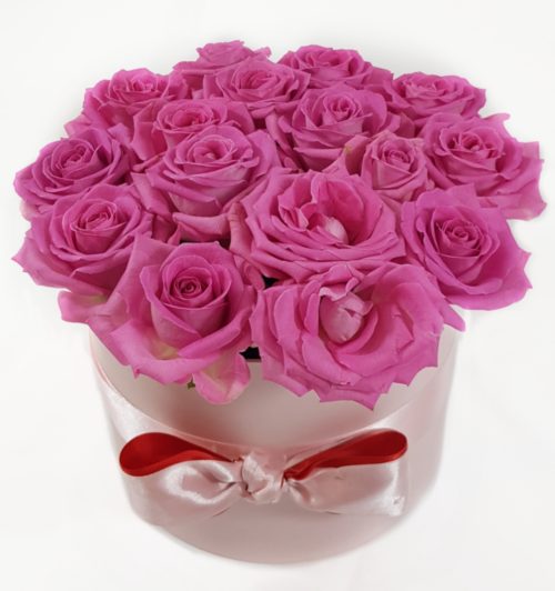 Pink Hat Box with Pink Roses