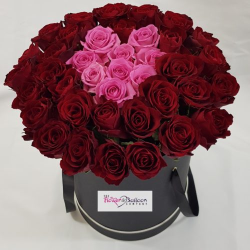 Flower Hat Box-Pink,Red Roses