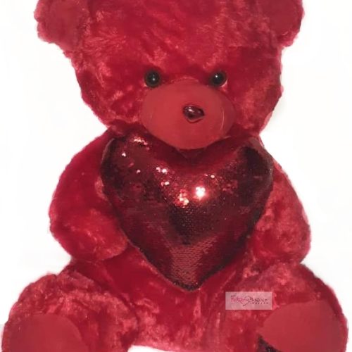 Teddy Bear with Sequined Heart