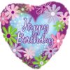 Heart Shaped Happy Birthday Mylar Balloon