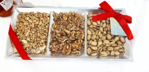 A Silver Platter with a selection of Nuts