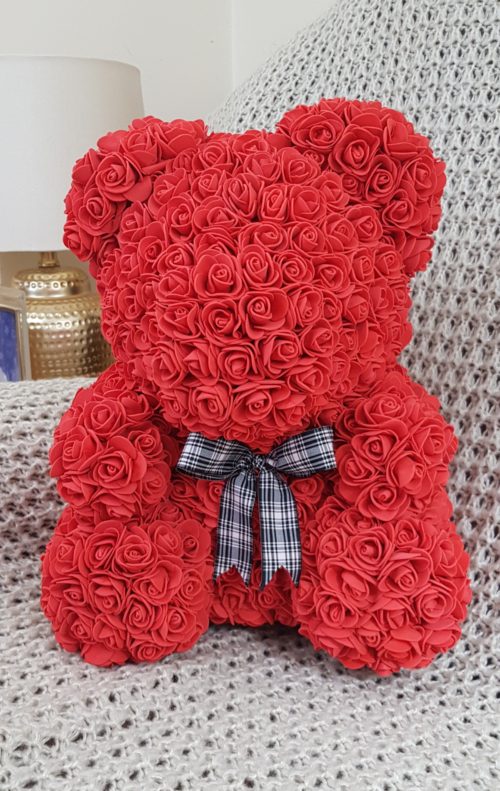 Large Teddy made from Red Foam Roses