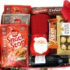 Red Gift Hamper with a selection of savoury meals snacks and Mug