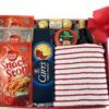 Red Hamper Gift Box with a selection of savoury meals and snacks