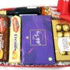 Hamper Box with Chocolates, Biscuits and Wine