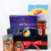 Black Gift Box with Chocolates, Biscuits and Tea