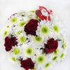 Flower Arrangement with Chrysanthemums and Red Roses