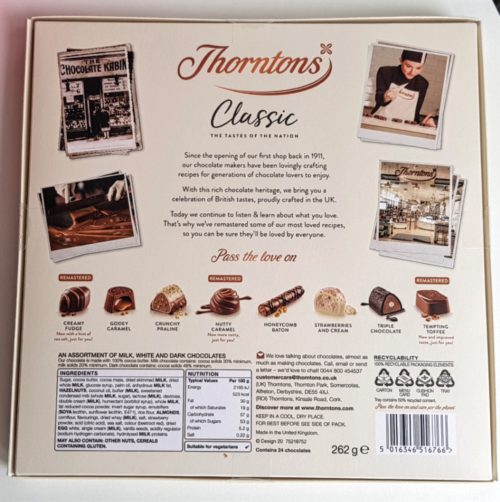 Box of Thorntons Classic Chocolate