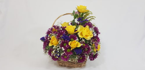 Mix of flower in a basket