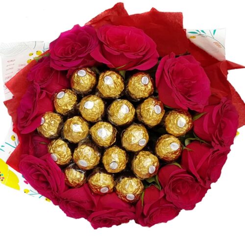Valentine Roses and Chocolate Bouquet 1